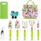 Garden Tool Set,Cute Gardening Gifts for Women,Birthday Gifts for Mom,Heavy Duty Tool Kit with Gloves,Garden Tote,Kneeling Pad,Hand Pruner,Trowel,Hand Rake,Weeder,Fork,Transplanter,Multicolor